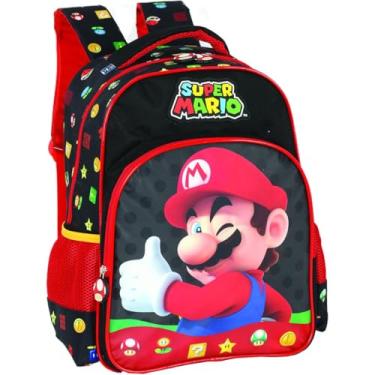 Imagem de Mochila Infantil, Luxcel, Super Mario Bros, G, Preta