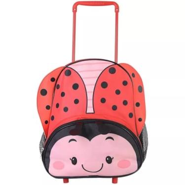 Imagem de Mochila de Rodinhas Infantil Abelhinha e Joaninha com Anteninhas Bolso Frontal (Joaninha)