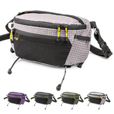 Imagem de HIKEMAN Bolsa com alça para mochila, bolso leve para celular, grande capacidade e à prova d'água, pochete multifuncional para caminhadas, corridas, viagens, ciclismo, Cinza, Casual