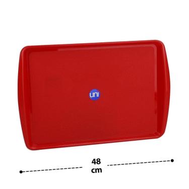 Imagem de Bandeja 33x48cm de Plástico Retangular Vermelha - Tudo em Caixa