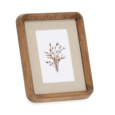 Imagem de Porta Retrato Em Madeira E Linho 15X20Cm 19555 Mart