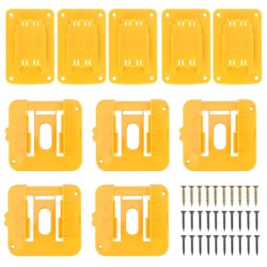 Imagem de Suporte de bateria, 5 pacotes de suporte de bateria para bateria de 20 V 60 V, 5 unidades, armazenamento de ferramentas, suporte de parede para ferramentas de 18 V