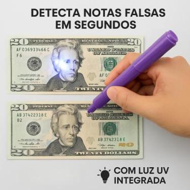 Imagem de Caneta Detectora De Notas Falsas Com Luz UV Integrada Dinheiro Falsa V