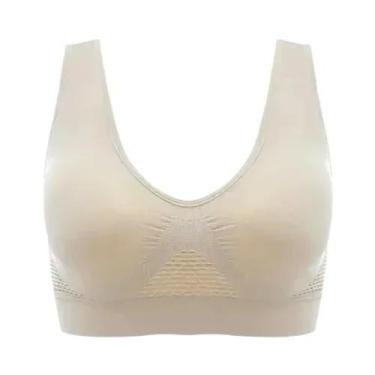 Imagem de Sutiã Esportivo Feminino Respirável Sem Costura Com Bojo Removível Par