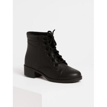 Imagem de Bota Coturno Feminino Cano Salto Baixo Cadarço Casual Básico - CDS, Pr