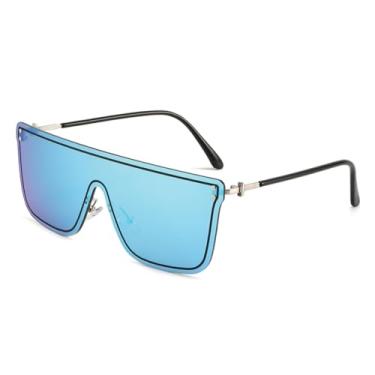 Imagem de Óculos de sol sem armação e sem bordas, escolha extremamente moderna, elegante e prática (azul)
