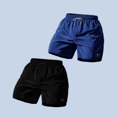 Imagem de Kit 2 Shorts Bermuda Mauricinho Masculino Praia Academia Básico Casual-Masculino