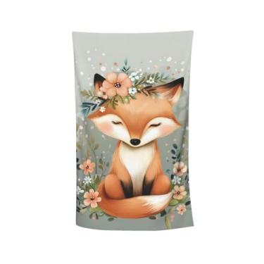 Imagem de MIEPOS Linda toalha de praia raposa, 81 x 132 cm, toalhas de banho de animais sem areia de secagem rápida, microfibra leve para viagens, piscina, ioga, praia, atividades ao ar livre, acessórios de