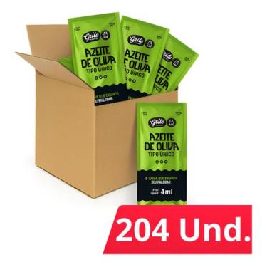 Imagem de Sachê Azeite Oliva Tipo Único 4ml Caixa Com 204 Unidades Para Delivery