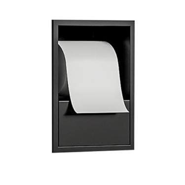 Imagem de Nicho de banheiro aço inoxidável prateleiras embutidas chuveiro banheiro nicho banheiro suporte de lenços sem necessidade de azulejo nicho de parede adequado para banheiros públicos (cor: preto