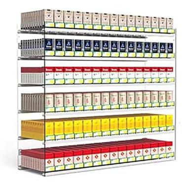 Imagem de Rack de exibição de cigarro de acrílico - Suporte de empurrador automático, organizador de parede ou bancada, vitrine de armário de varejo, 32 x 27 x 20 cm - perfeito para lojas e lojas de