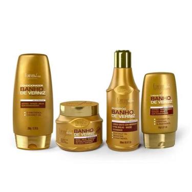 Imagem de Kit Banho de Verniz Forever Liss Shamp Cond Máscara Leave-in - Forever