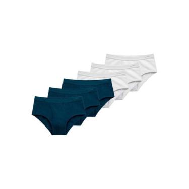 Imagem de Kit com 6 Cuecas Slip Lupo com Abertura 546-003 Colorido, Azul marinho