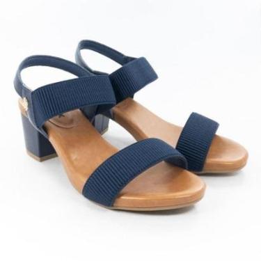 Imagem de Sandália Usaflex Salto Separado Azul Marinho - 38-Feminino