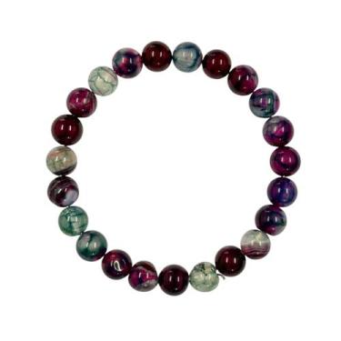 Imagem de Pulseira Agata Color Mix 8mm Pedra Natural Equilíbrio Emocional Unisse