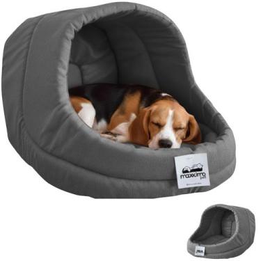 Imagem de Cama Iglu Suede Luxo Caes Gato Lavavel Caminha Cinza M - Maxximo Pet