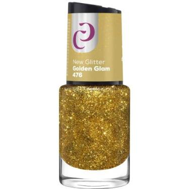 Imagem de Esmalte Cora O Melhor 10ml New Glitter Golden Glam nº476