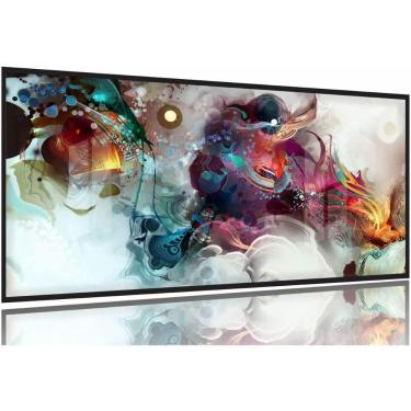 Imagem de Quadro Decorativo Abstrato Color Full 130x60 Moldura Preta 2x2