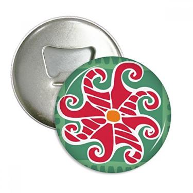 Imagem de Red Sun Totems México Desenho Civilização Antiga Abridor de Garrafas Imã de Geladeira Emblema Multifuncional