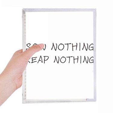 Imagem de Caderno de folhas soltas com citação Sow Nothing Reap Nothing