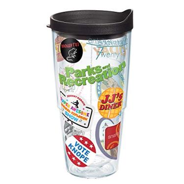 Imagem de Tervis Copo térmico de parede dupla Parks and Recreation Mash Up Made in USA mantém as bebidas frias e quentes, 680 g, clássico