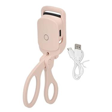 Imagem de Modelador de cílios elétrico, modelador de cílios aquecido, de silicone curvo de longa duração, cílios aquecidos elétricos para 2 dispositivos de ondulação de engrenagens de temperatura (rosa)