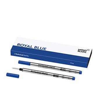 Imagem de MONTBLANC Recargas Rollerball (F) Royal Blue 124501 – Recargas De Caneta De Secagem Rápida Para Canetas Rollerball E Fineliner – 2 X Cartuchos De Caneta Azul Escuro
