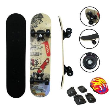 Imagem de Kit Skate Infantil 24´´ Completo + Acessórios Capacete Kit Proteção Importway BW-013m Monumentos