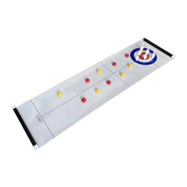 Imagem de EHJRE Mini jogo de boliche curling conjunto de jogo de mesa portátil jogo de esportes interno para interior