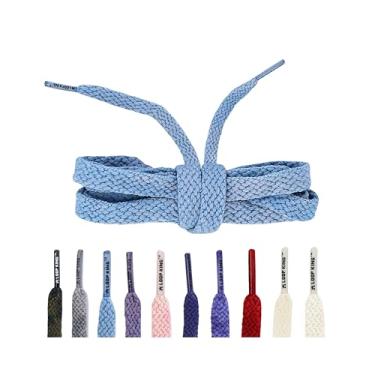 Imagem de Loop King Laces - Cadarços de algodão premium azul claro vintage desbotados para tênis e tênis, cordões de sapatos de substituição para homens e mulheres, cadarços atléticos para adultos 150 cm de