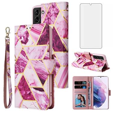 Imagem de Asuwish Compatível com Samsung Galaxy S22 Plus 5G 2022 capa carteira de vidro temperado protetor de tela com suporte de cartão para celular Gaxaly S22+5G Galaxies S22plus 22S + S 22 22+ G5 mulheres