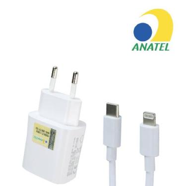 Imagem de Carregador Lightning Turbo 20W 3.1A C/ Anatel Fonte Usb C - Comp