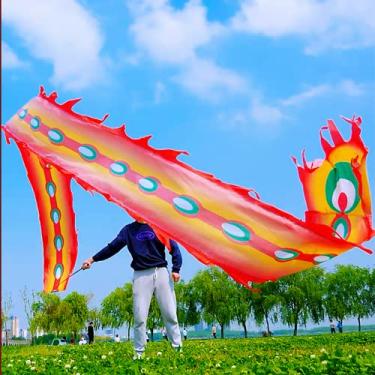 Imagem de Square Exercise Dance Outdoor Flinging Fitness Dragon POI Wu Long 3D Real-Like Dragon Ribbon Streamer Set (6 m, Fire Phoenix)