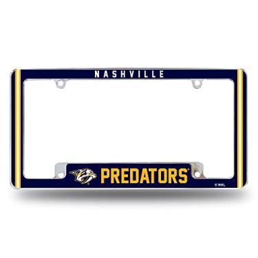 Imagem de Rico Industries Moldura de placa automotiva NHL Nashville Predators Classic 30,48 cm x 15,24 cm cromada para carro/caminhão/SUV