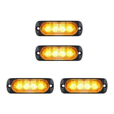 Imagem de Jogo De Luzes Led Para Giroflex E Strobo C/ 4 Leds Caminhão - Strobos 
