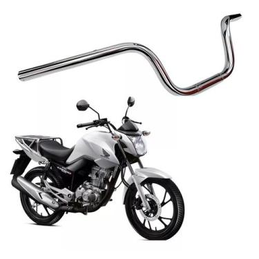 Imagem de Guidão de Moto Modelo Cargo Para Titan Fan 160 Reforçado Cromado Com F