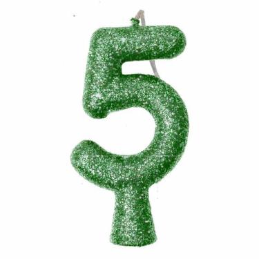 Imagem de Vela de Aniversário Puro Glitter Verde - Festcolor, 5