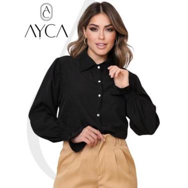 Imagem de Camisa Social Feminina Duna Bege  Manga Princesa Tendencia - AYCA, Pre