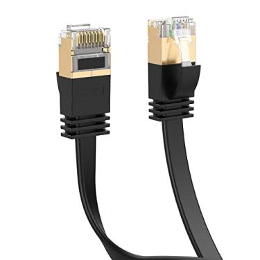 Imagem de CableCreation Cabo Ethernet liso Cat8 longo, cabo LAN de rede fino de alta velocidade 40G, cabo Gigabit para roteador de Internet, fio RJ45 para computador, laptop, PS5, PS4, Switch Box PC, TV Box, 2