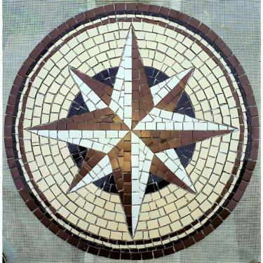 Imagem de Rosa Dos Ventos Em Mosaico Cerâmicas Tamanho 130cm