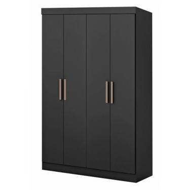 Imagem de Guarda-roupa Paris 4 Portas 2 Gavetas 100% Mdf Maxel Preto