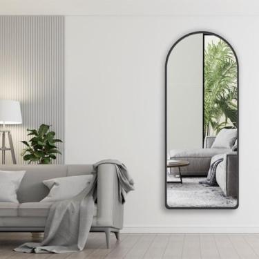 Imagem de Espelho Base Reta com Moldura 150x40 - LOPAZZI, Preto Matte