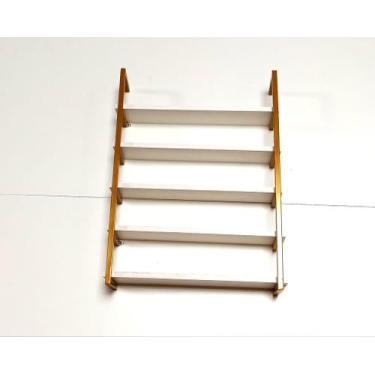 Imagem de Expositor de Esmalte 60cm Dourado com branco Estilo Industrial pratele