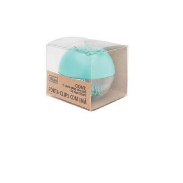 Imagem de Porta Clips Magnético Aqua Com 50 Unidades De Clips 28mm Tilibra