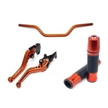 Imagem de Kit Guidão Esportivo 22mm Manopla Jupiter Manete Moto Tornado Falcon X
