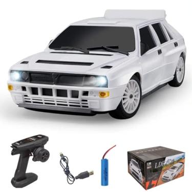 Imagem de ROUASD Mini RC Drift Car, 1/28 Scale 4WD 2.4GHz Full Proportional Remote Control Racing Car with LED Lights 10KM/H Speed Hobbyists Gift for Adults (LD2803)