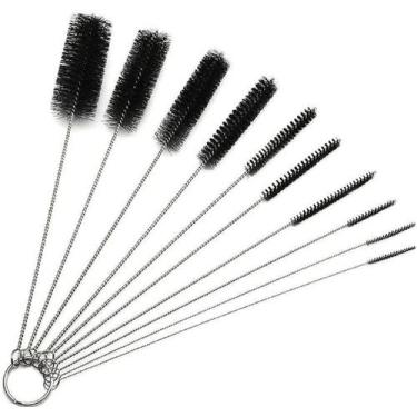 Imagem de Kit 10 Escovas Limpeza em Aço Inoxidavel modelo cilindrico - Save Shop