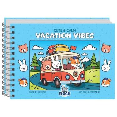 Imagem de Cute & calm: vacation vibes - livro de colorir - Flock Editora, 3