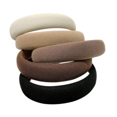 Imagem de Bandanas de cabelo femininas acolchoadas esponjosas grossas para meninas, acessórios de cabelo faça você mesmo, 5 peças