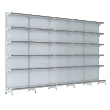 Imagem de Gondola Parede 202 Fit Farmacia Ate 5 Metros Branco Pe Cinza